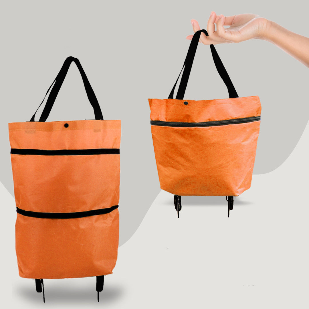 👜 2-in-1 Foldable Shopping Cart - High Capacity Wheeled Bag