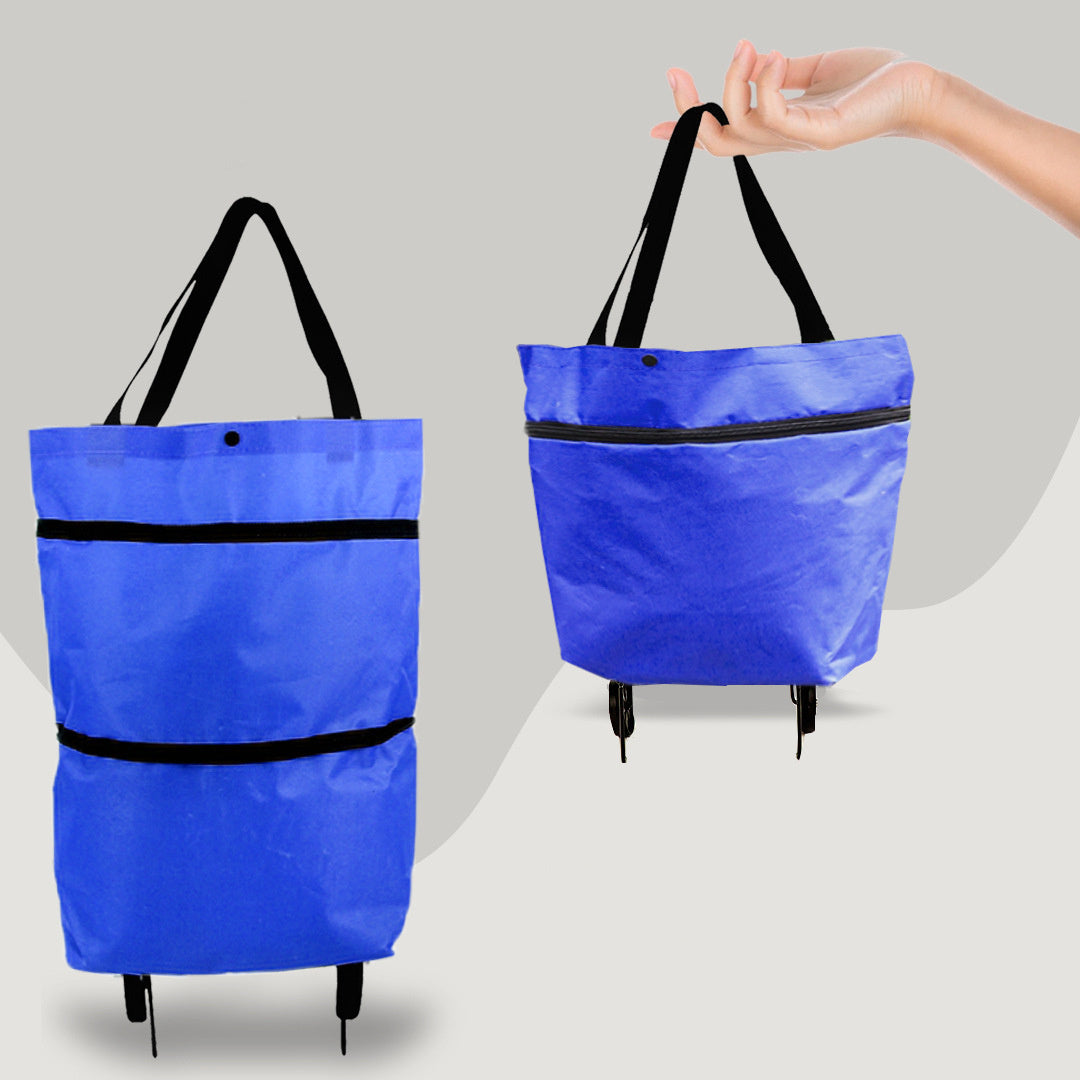 👜 2-in-1 Foldable Shopping Cart - High Capacity Wheeled Bag