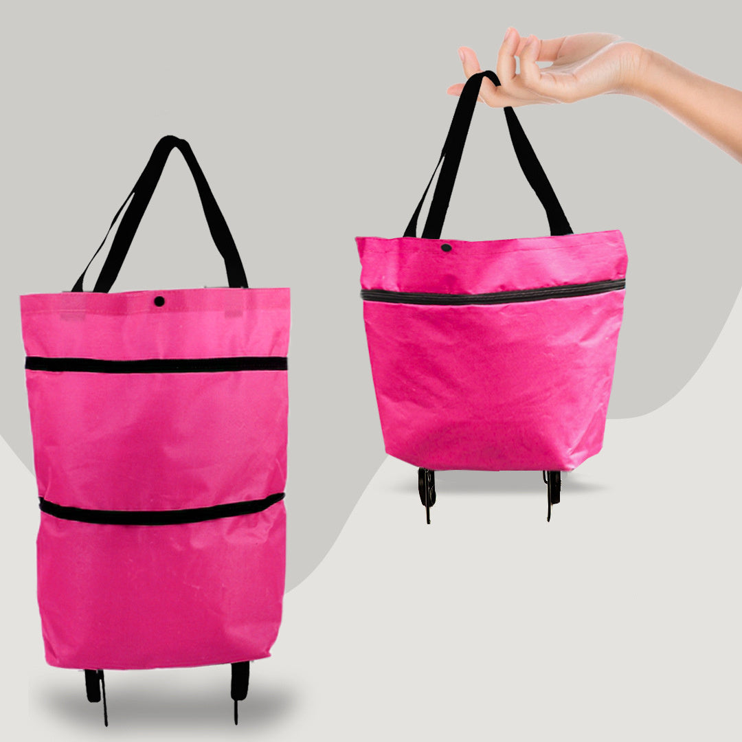 👜 2-in-1 Foldable Shopping Cart - High Capacity Wheeled Bag