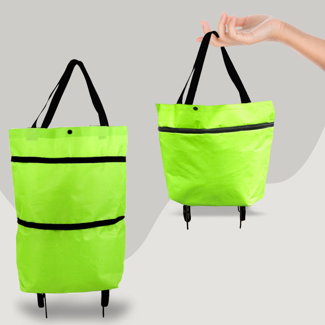 👜 2-in-1 Foldable Shopping Cart - High Capacity Wheeled Bag