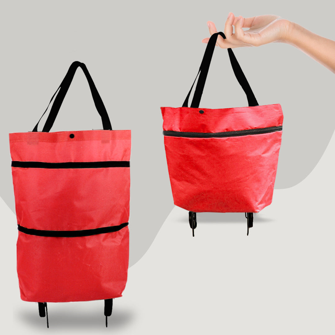 👜 2-in-1 Foldable Shopping Cart - High Capacity Wheeled Bag
