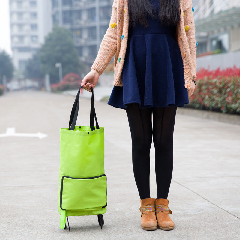 👜 2-in-1 Foldable Shopping Cart - High Capacity Wheeled Bag