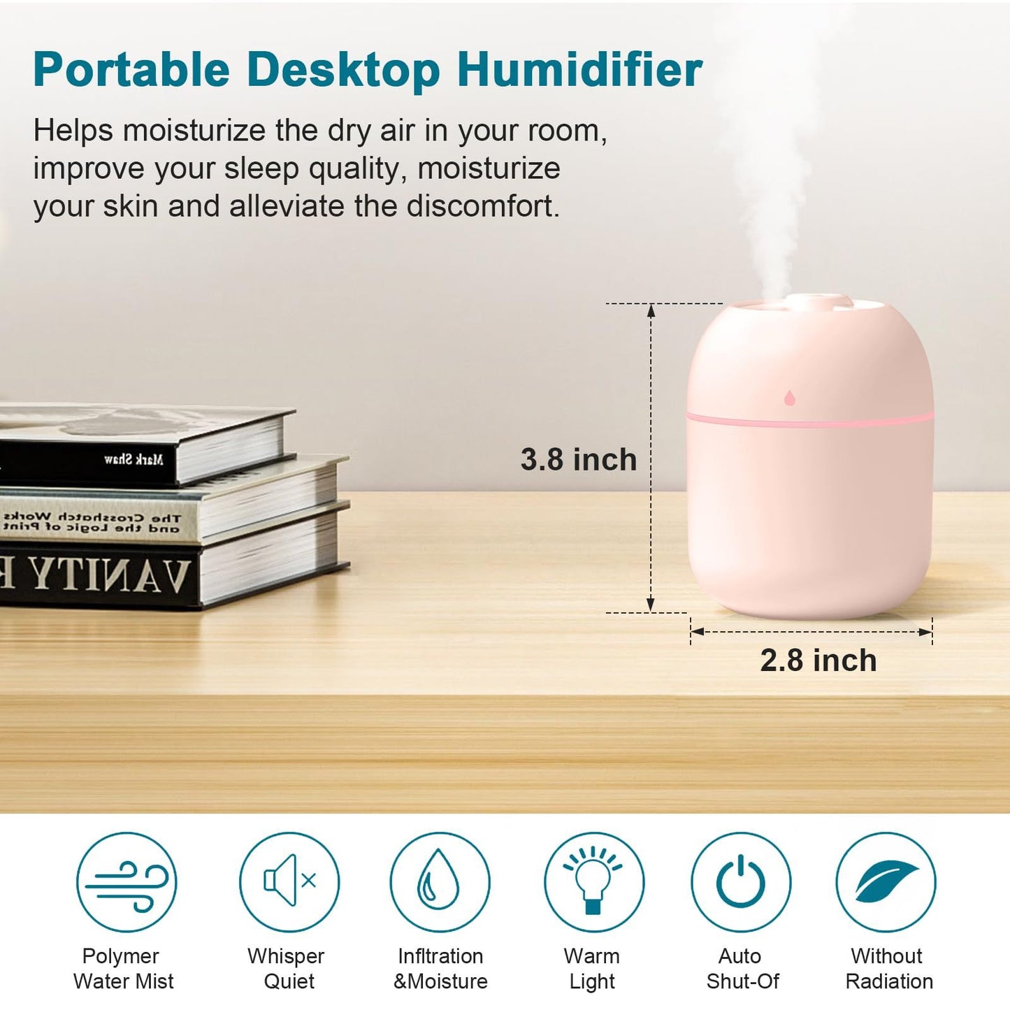 Portable Mini USB Humidifier (220ml)