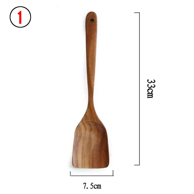 🪵 Cooking Utensil - Natural Teakwood