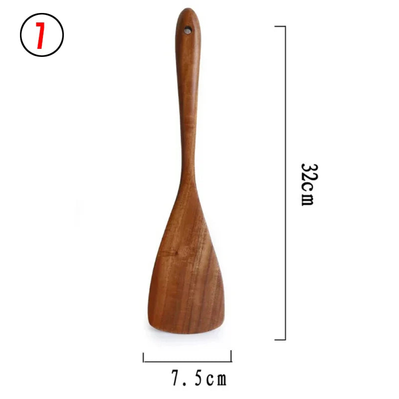 🪵 Cooking Utensil - Natural Teakwood