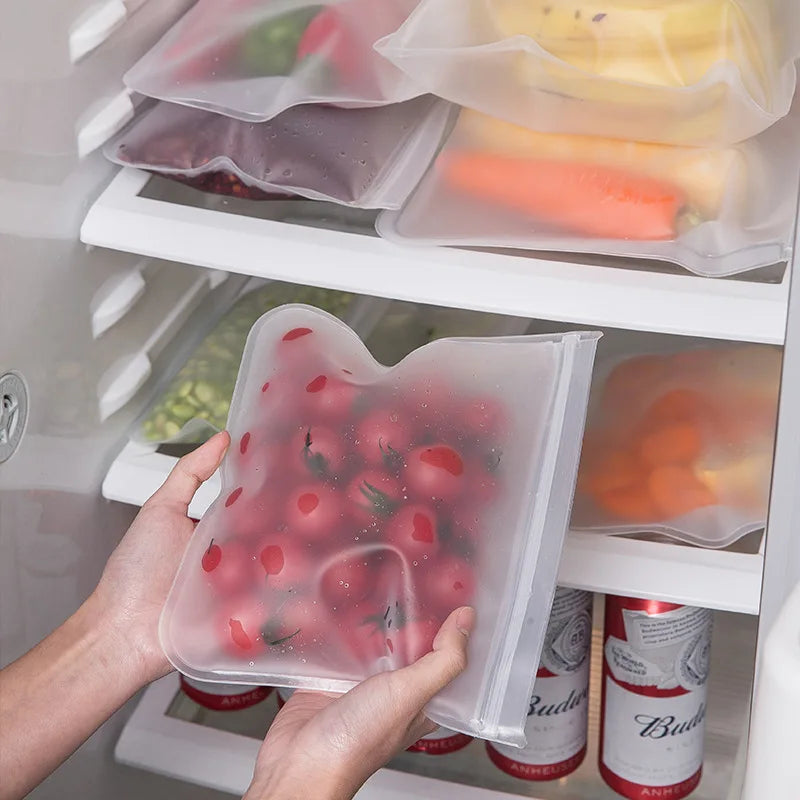 🥙 Reusable Silicone Food Bags – Leakproof & Zip-Seal