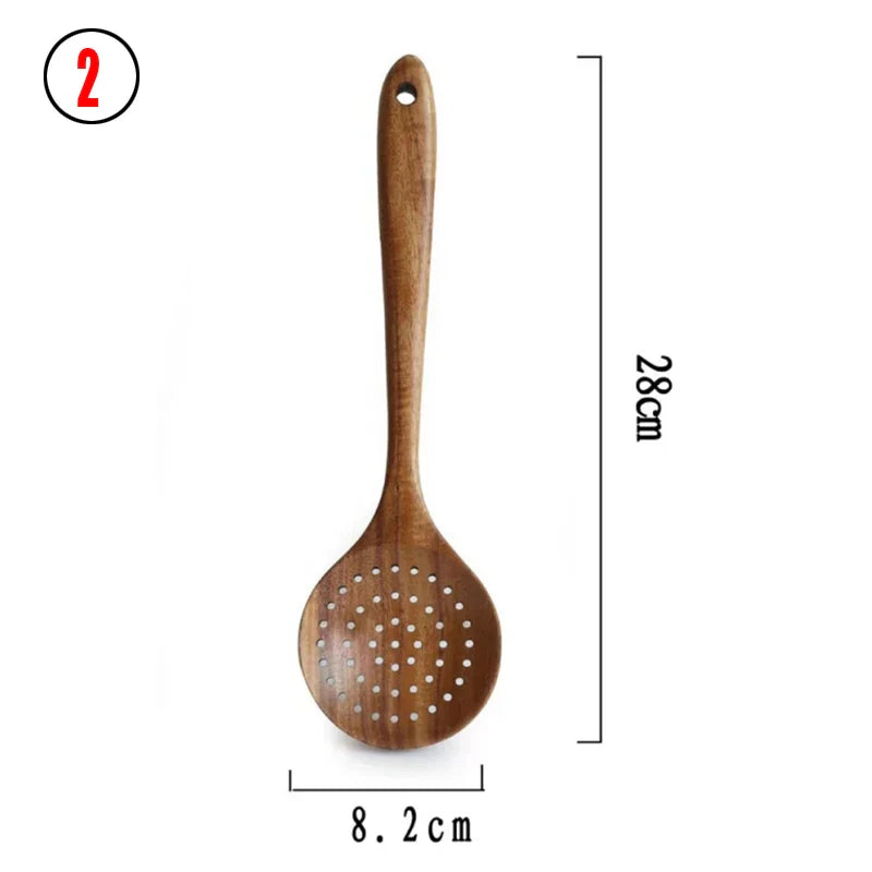 🪵 Cooking Utensil - Natural Teakwood