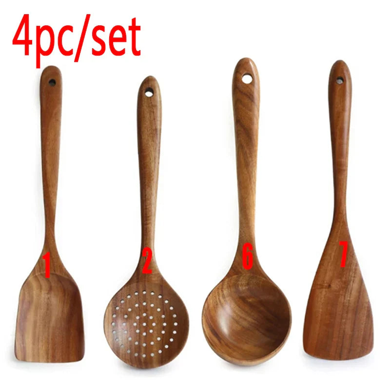 🪵 Cooking Utensil - Natural Teakwood