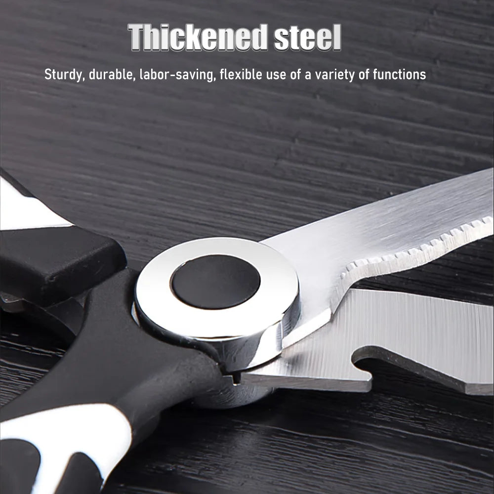 ✂️ Multifunctional Kitchen Scissors – Stainless Steel for Meat, Chicken & Fish