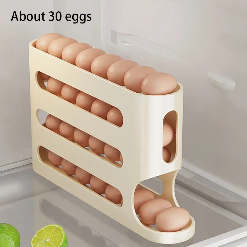 🥚 4-Layer Rolling Egg Storage Box
