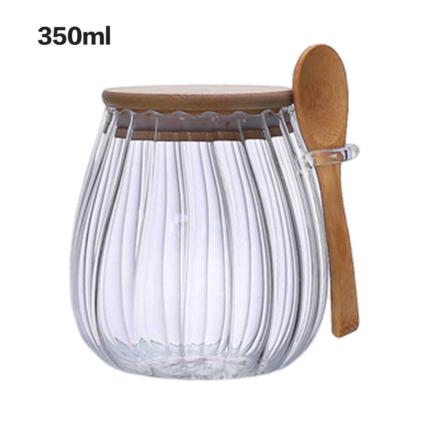 🫙 Airtight Glass Jars with Wooden Lid and Spoon