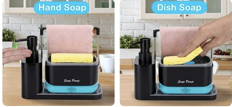 🧽 Multifunctional Kitchen & Bathroom Soap Dispenser with Sponge Holder