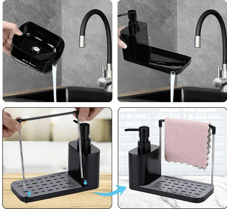 🧽 Multifunctional Kitchen & Bathroom Soap Dispenser with Sponge Holder