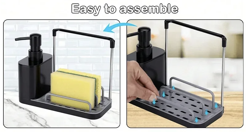 🧽 Multifunctional Kitchen & Bathroom Soap Dispenser with Sponge Holder