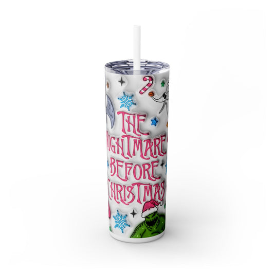 🥤Nightmare 3D Holiday Tumbler– 20oz w/ Straw