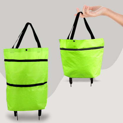 👜 2-in-1 Foldable Shopping Cart - High Capacity Wheeled Bag