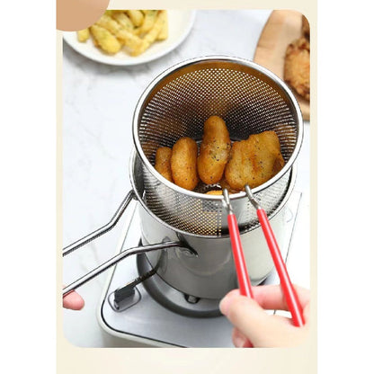 🍟 Stainless Steel Deep Fry Pot - Durable, Cookware for Tempura & Fries