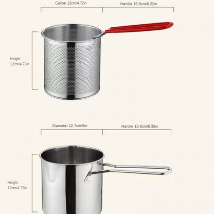 🍟 Stainless Steel Deep Fry Pot - Durable, Cookware for Tempura & Fries