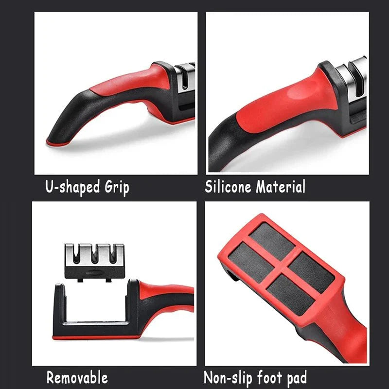 🔪 3 Stages Multi-function Handheld Kitchen Knife Sharpener.