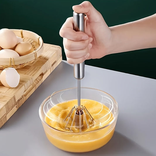 🥚 1pc Semi-Auto Stainless Steel Egg Whisk
