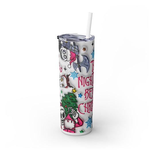 🥤Nightmare 3D Holiday Tumbler– 20oz w/ Straw