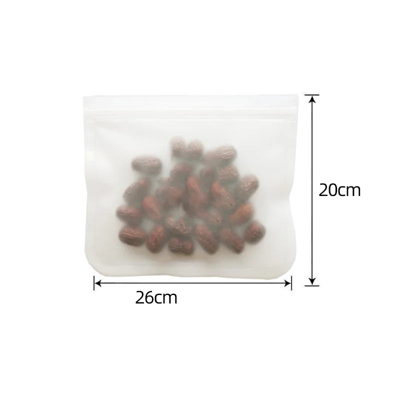 🥙 Reusable Silicone Food Bags – Leakproof & Zip-Seal