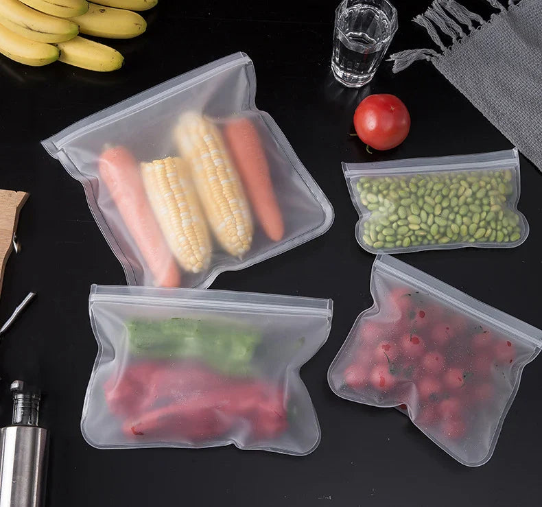 🥙 Reusable Silicone Food Bags – Leakproof & Zip-Seal