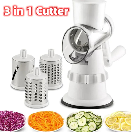 🥕 3-in-1 Multi-Function Vegetable Slicer – Slice, Shred, and Spiral with Ease