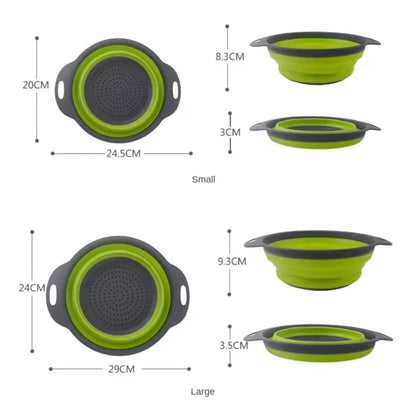 🥬Foldable Silicone Colander & Drain Basket