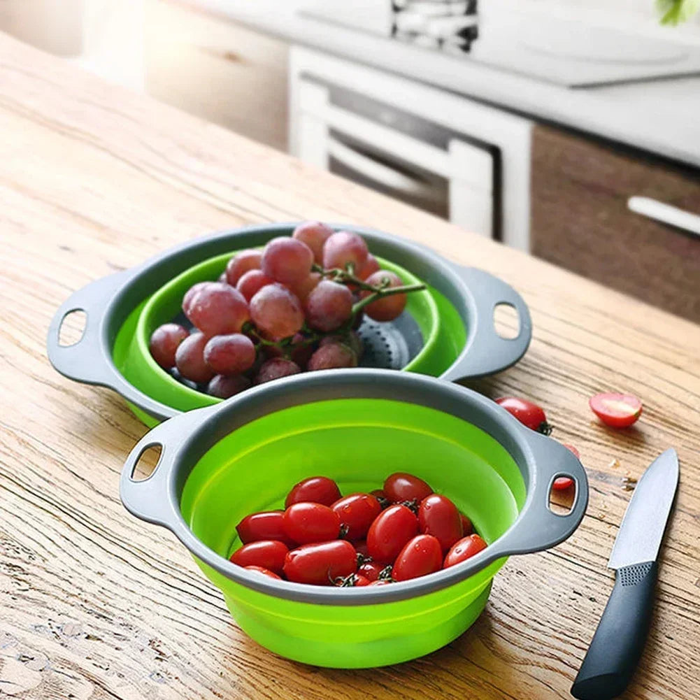 🥬Foldable Silicone Colander & Drain Basket