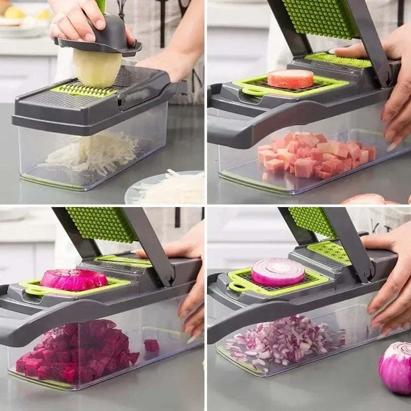 🥕 Multifunctional Vegetable Chopper Handle Food Grate