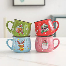 Festive Ceramic Mug with Cartoon Characters