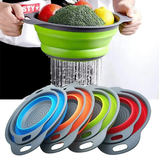 🥬Foldable Silicone Colander & Drain Basket
