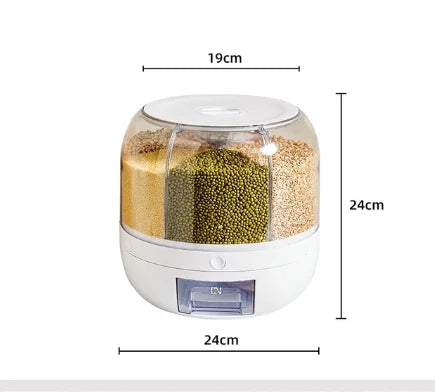 360° Rotating Rice Dispenser - Proof Grain & Cereal Storage