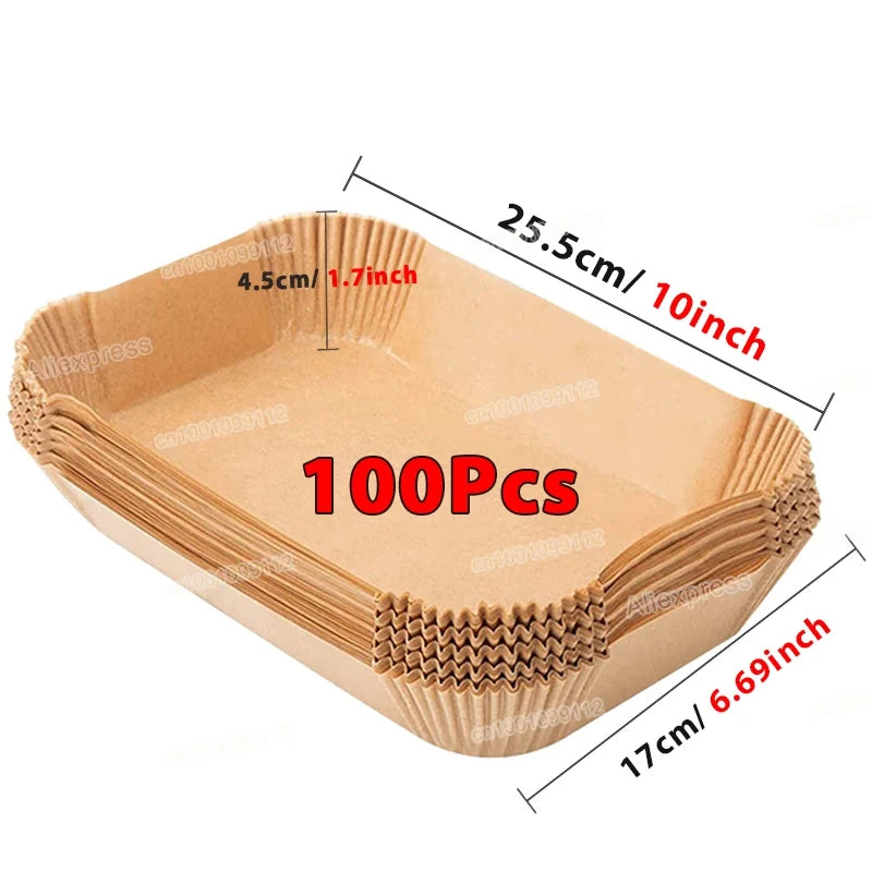 ♻️ 50/100Pcs Non-Stick Air Fryer Disposable Paper Liners