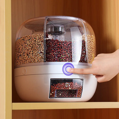 🍚 360° Rotating Rice Dispenser - Proof Grain & Cereal Storage