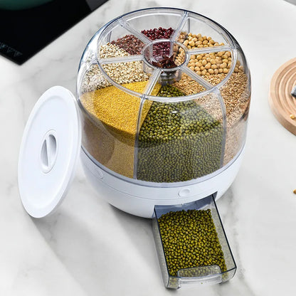 🍚 360° Rotating Rice Dispenser - Proof Grain & Cereal Storage