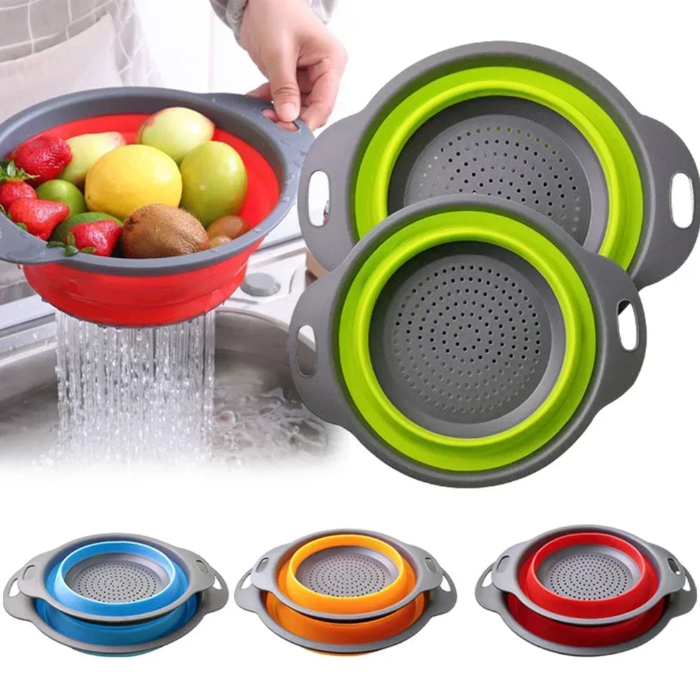 🥬Foldable Silicone Colander & Drain Basket