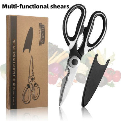 ✂️ Multifunctional Kitchen Scissors – Stainless Steel for Meat, Chicken & Fish