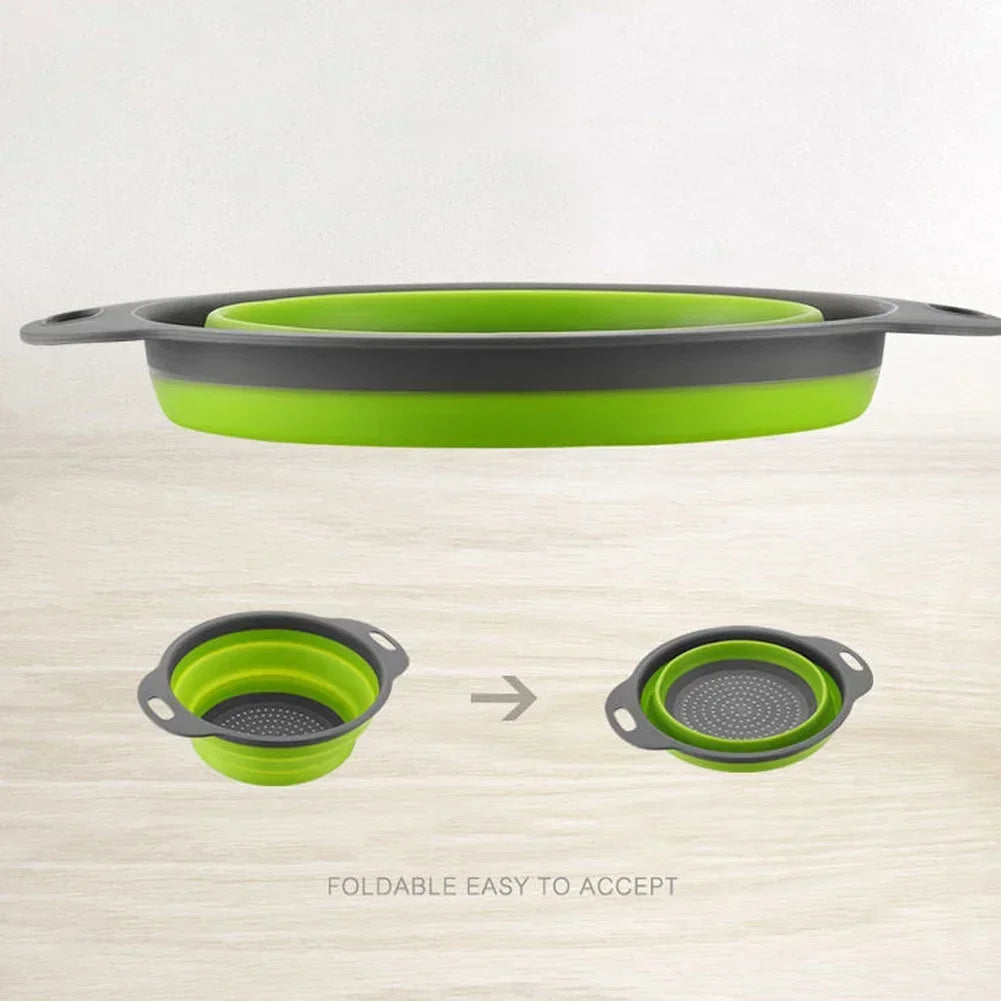 🥬Foldable Silicone Colander & Drain Basket