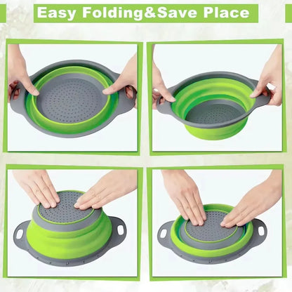 🥬Foldable Silicone Colander & Drain Basket
