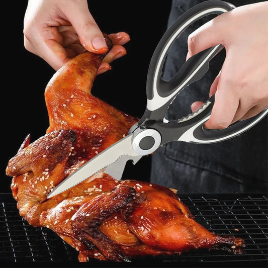 ✂️ Multifunctional Kitchen Scissors – Stainless Steel for Meat, Chicken & Fish