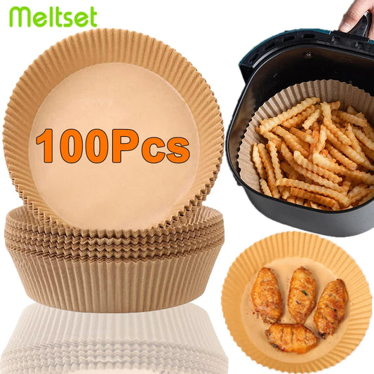 ♻️ 50/100Pcs Non-Stick Air Fryer Disposable Paper Liners