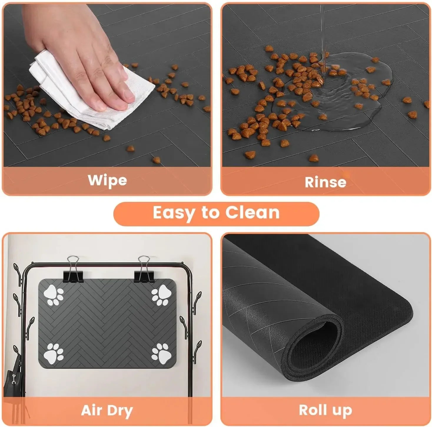 🐾 Feeding Mat-Absorbent For Food and Water Bowl