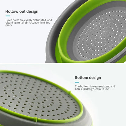 🥬Foldable Silicone Colander & Drain Basket