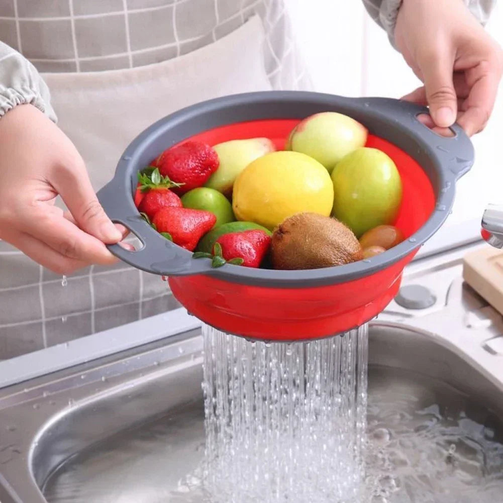 🥬Foldable Silicone Colander & Drain Basket