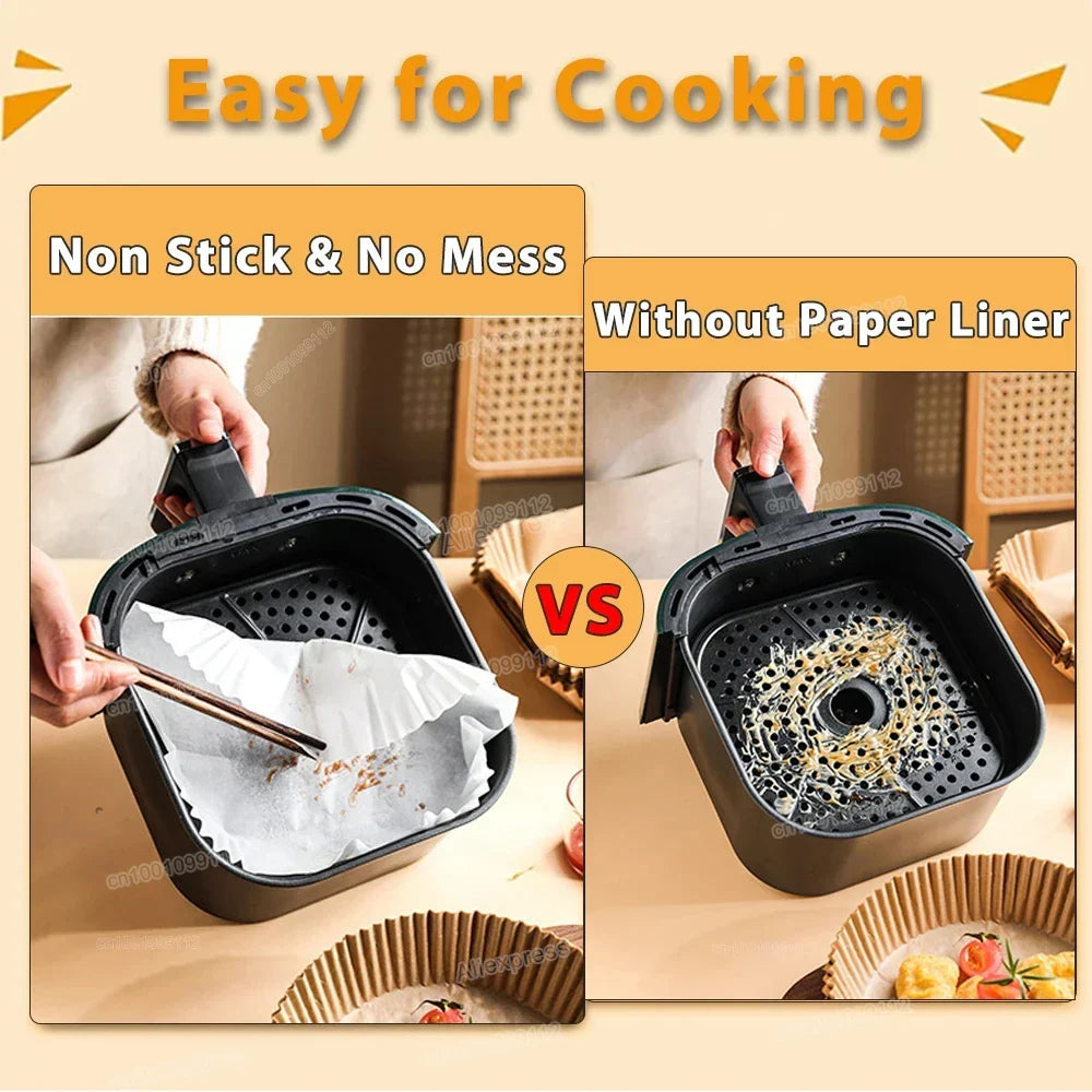 ♻️ 50/100Pcs Non-Stick Air Fryer Disposable Paper Liners