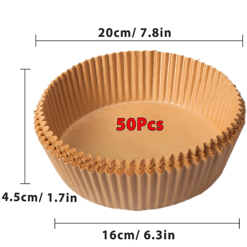 ♻️ 50/100Pcs Non-Stick Air Fryer Disposable Paper Liners