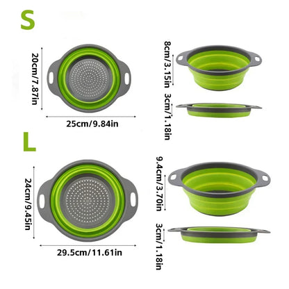 🥬Foldable Silicone Colander & Drain Basket