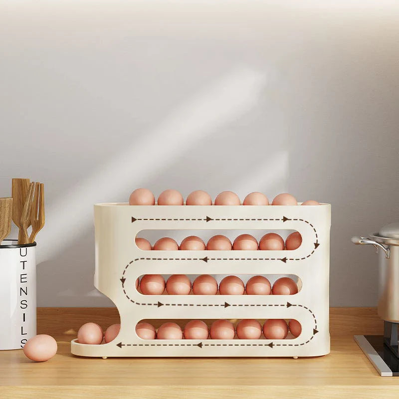 🥚 4-Layer Rolling Egg Storage Box